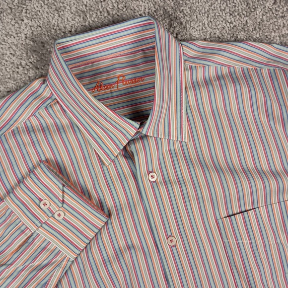 Alan Flusser Other - Alan Flusser Large Mens Multicolor Striped Long Sleeve Button Up Dress Shirt